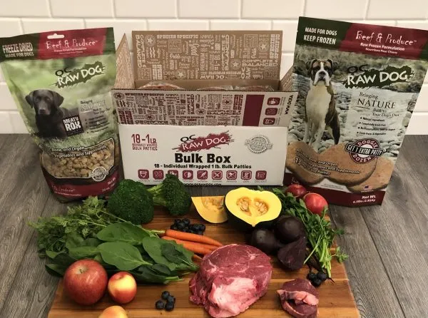 OC Raw Dog Frzn Beef & Produce Bulk Box 18#