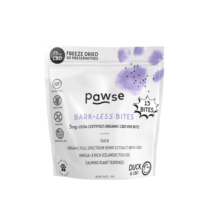 Pawse Bark-less Bites Trial Size Duck 0.6-oz 15-ct
