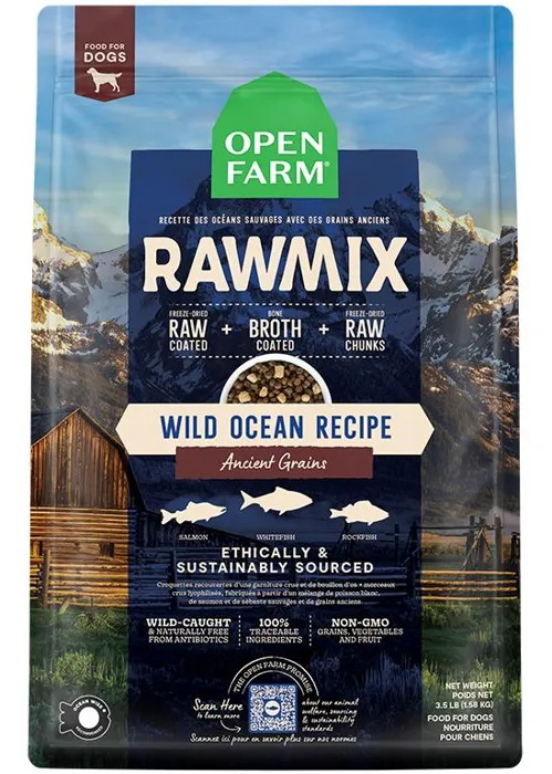 OF Dog RawMix Wild Ocean (Slmn/Whitefish/Rockfish) Anc Grain 3.5#
