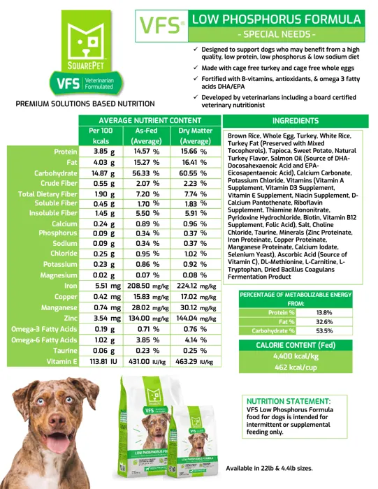 SquarePet Vet ted Low Phosphorus 4.4#