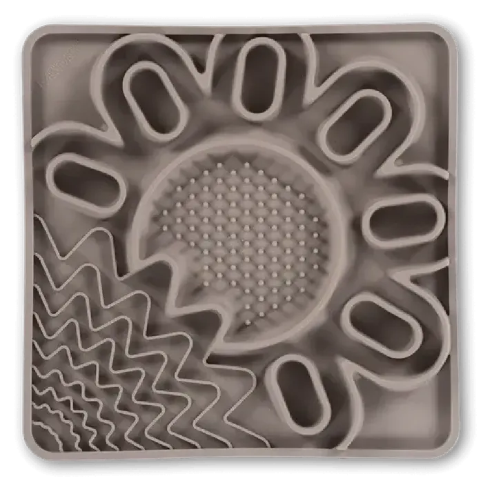 Messy Mutts Silicone Framed Lick Bowl Mat Grey 10x10