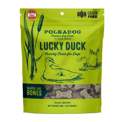 Lucky Duck – Bone Shaped Dried Liver Treats 8-oz