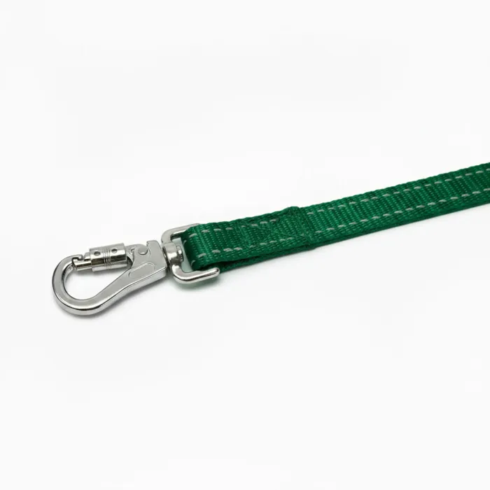 Baydog Hudson Dog Leash, Green, 6-ft clip detail