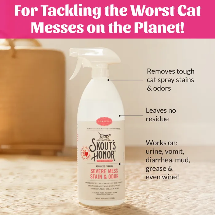 Skout's Honor Cat Severe Mess 35 oz bottle lifestyle