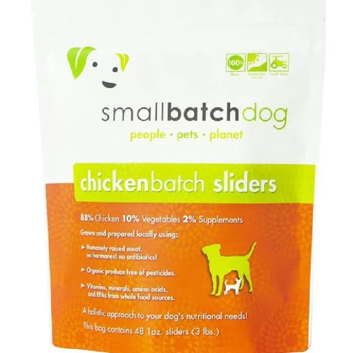Smallbatch Dog Chicken Sliders Fd 25oz 4=cs