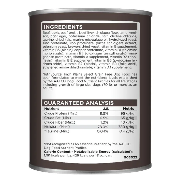 Grain Free High Plains Select - 13oz