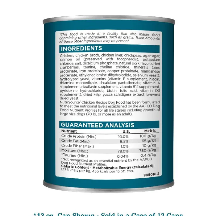 Nutrisource Grain Free Chicken Formula 13-oz