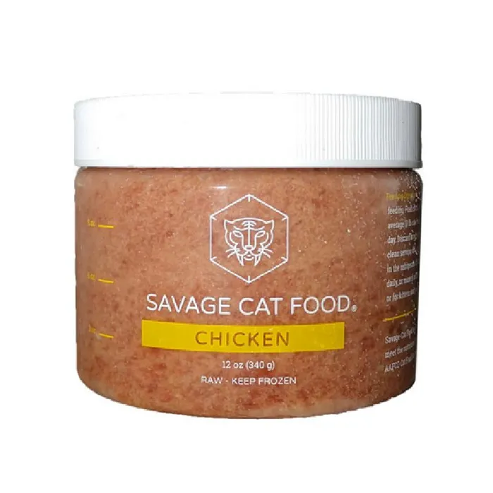 Savage Cat Chicken Tub 12oz Frozen 12=cs