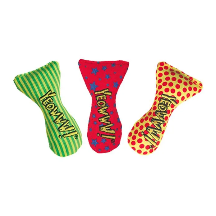 Yeowww! Stinkies Sardine Stripes Catnip Toy Green
