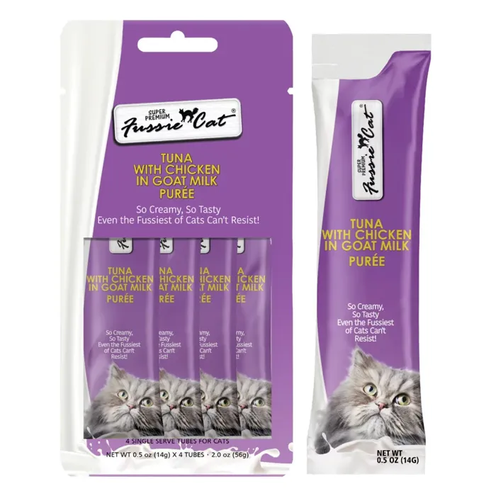 Fussie Cat Goat Milk Puree Tuna w/Ckn 4pk
