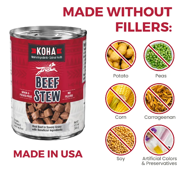 Koha Dog Can GF Bf Stew 12.7-oz