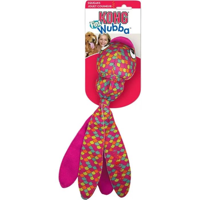 Kong Wubba Finz Dog Toy Pink Small
